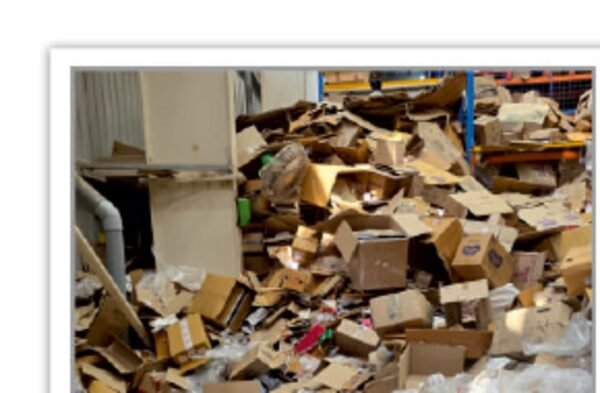 Cardboard sorting pile